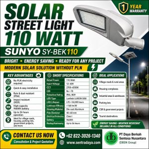 lampu pju tenaga surya 110 watt | hemat energi & tahan lama
