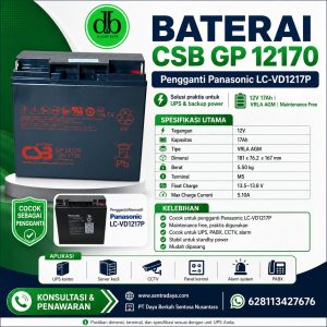 baterai ups panasonic 12 v 17 ah ( stop produksi )