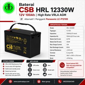 baterai csb hrl 12330w cocok untuk ups high rate dan backup power?