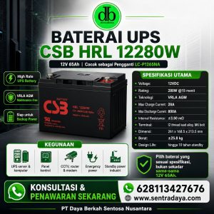 baterai csb hrl 12280 w [12vdc 65ah] | pengganti lc p1265na