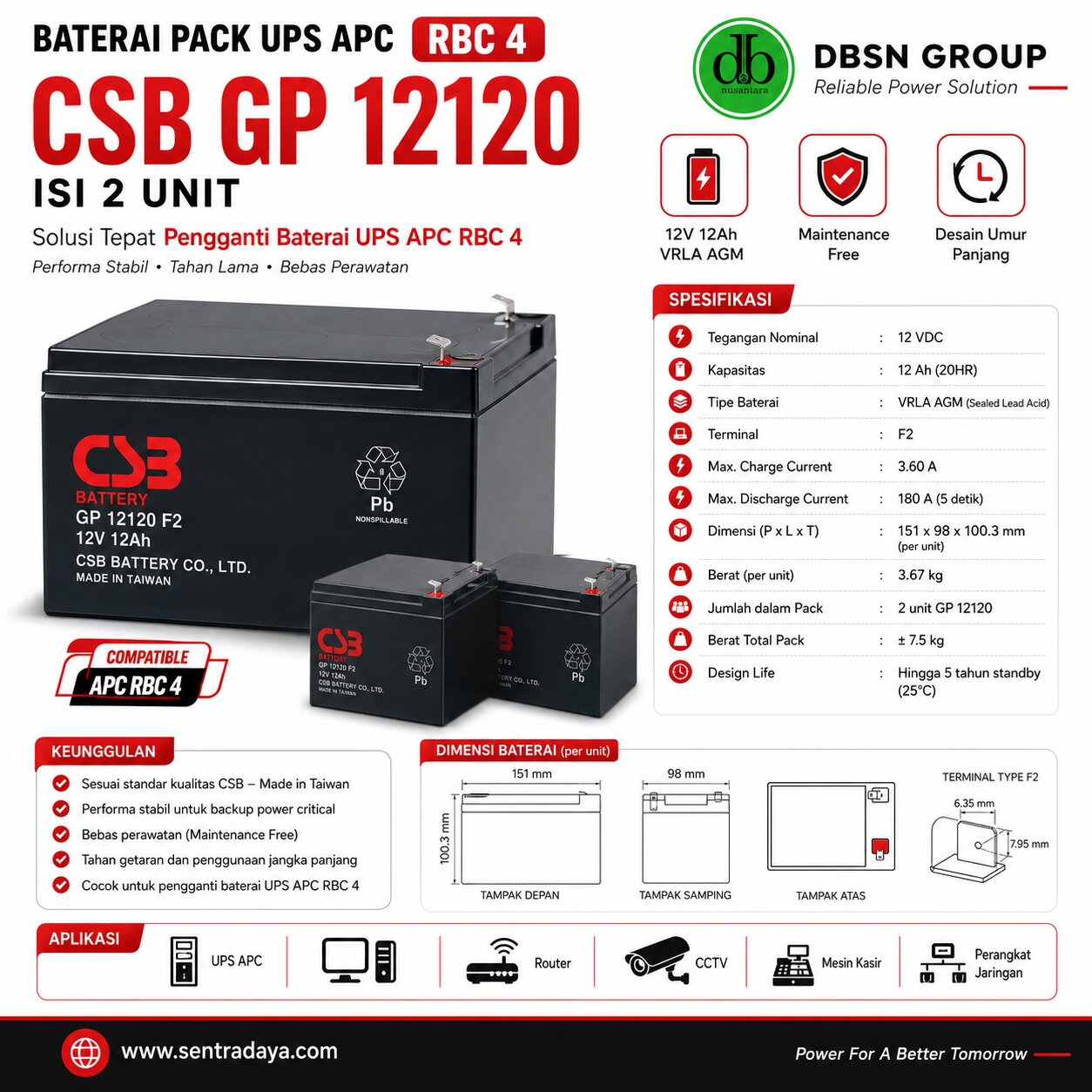 baterai pack ups apc tipe rbc4 baterai pack ups apc tipe rbc4