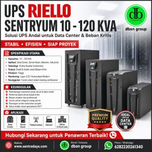 ups riello sentryum 10–120 kva untuk data center