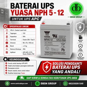 baterai ups yuasa nph 5 12 cocok untuk ups apc