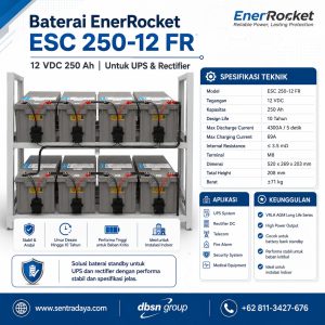 baterai enerrocket esc 250 12 fr 12v 250ah