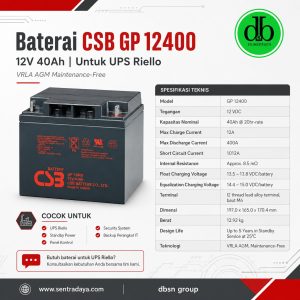 baterai csb gp 12400 12v 40ah untuk ups dan backup power