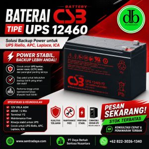 baterai csb ups 12460 6 untuk ups apc, ica, dan laplace