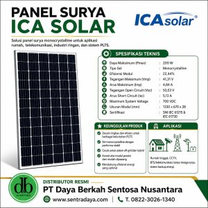 panel surya ica solar 200wp monocrystalline