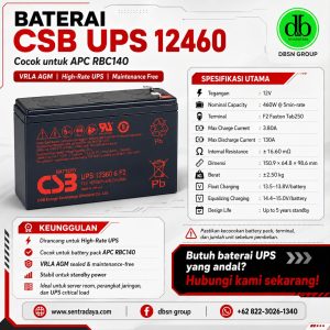 baterai csb ups 12460 6 | battery pack ups apc rbc44 dan rbc140?