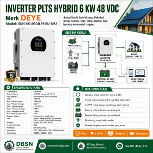 inverter plts hybrid 6 kw 48 vdc merk deye untuk sistem plts