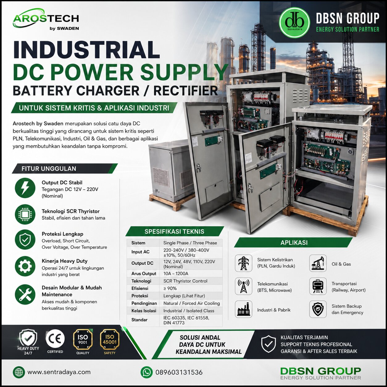 rectifier & battery charger industri swaden – solusi dc power rectifier & battery charger industri swaden – solusi dc power
