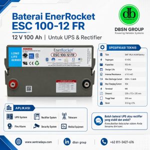 baterai enerrocket esc 100 12 fr cocok untuk ups dan backup power