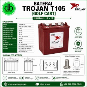 baterai trojan t105 untuk golf car