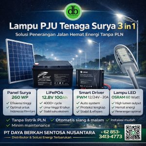 lampu pju tenaga surya 3 in 1 100 watt: solusi penerangan jalan efisien untuk proyek pemerintah