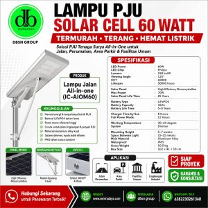 pju all in one termurah 60 watt – solusi lampu jalan tenaga surya paling efisien untuk desa & jalan lingkungan