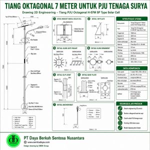 tiang pju tenaga surya model palm h7 st: