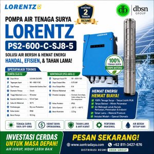 pompa air tenaga surya lorentz ps2 600 c sj9 5