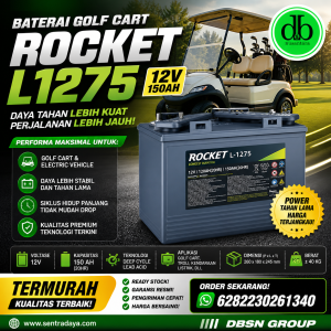 battery golf car rocket l 1275 12v deep cycle: spesifikasi, aplikasi, dan keunggulan untuk kendaraan listrik