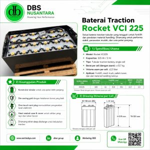 baterai forklift 48vdc 225 ah, 24vci225 merk rocket