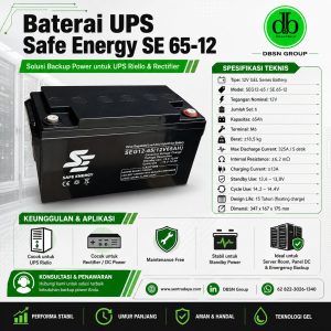 baterai gel safeenergy seg12 65 12v 65ah: spesifikasi, keunggulan, dan aplikasi industri