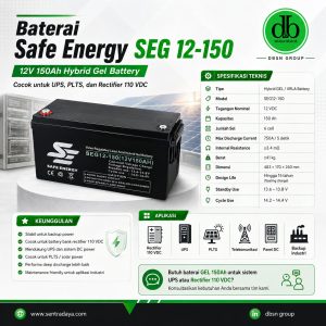 baterai safeenergy seg12 150 12v 150ah cocok untuk ups dan rectifier