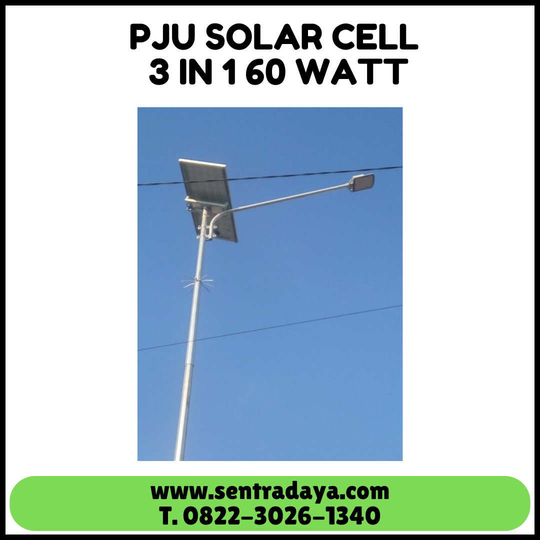 PJU SOLAR CELL 3 IN 1 60 WATT - LIFEPO4