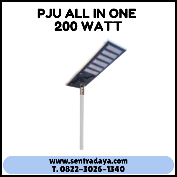 LAMPU PJU TENAGA SURYA ALL IN ONE 200 WATT