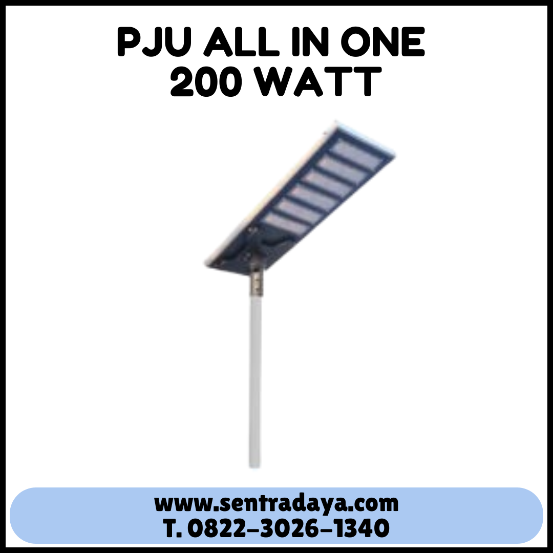 LAMPU PJU TENAGA SURYA ALL IN ONE 200 WATT