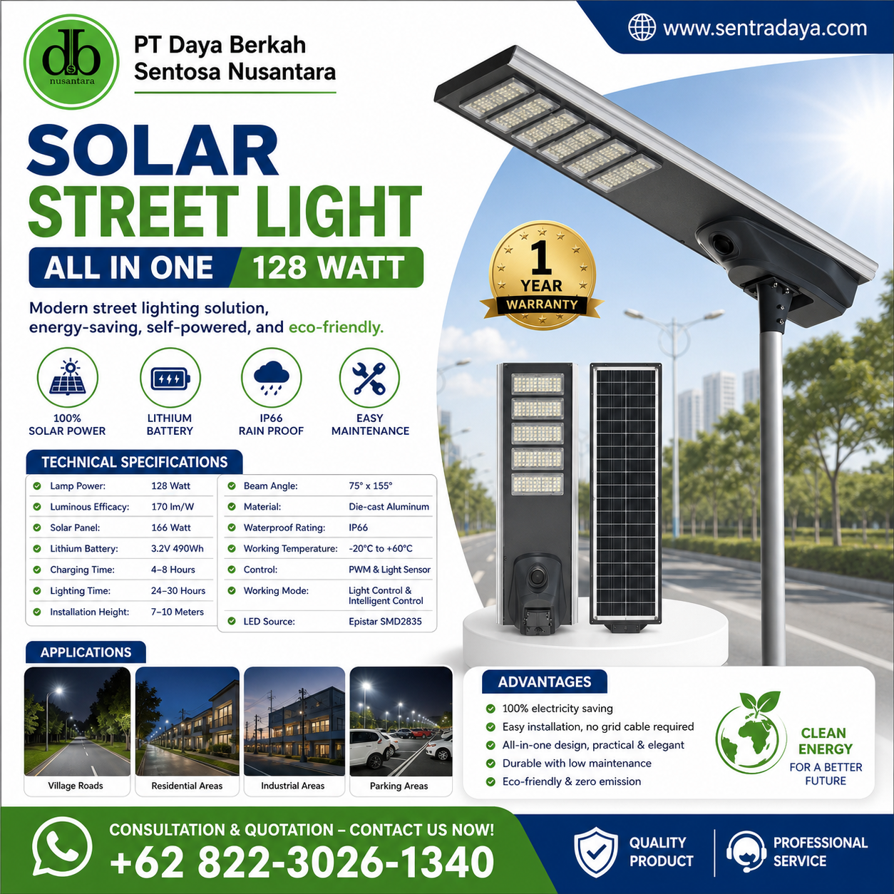 lampu pju tenaga surya all in one 128 watt lampu pju tenaga surya all in one 128 watt