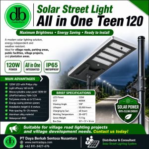 lampu pju tenaga surya aros light 120w