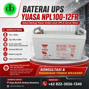 baterai yuasa npl100 12fr untuk ups kapasitas besar