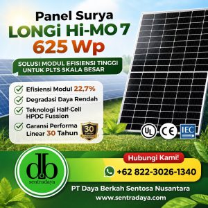 panel surya longi hi mo 7 625 wp: modul efisiensi tinggi untuk plts skala besar