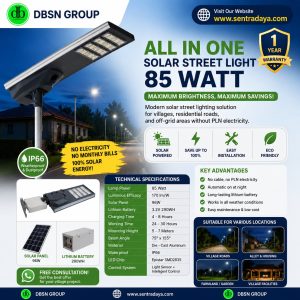 lampu pju all in one 85 watt untuk desa dan developer?