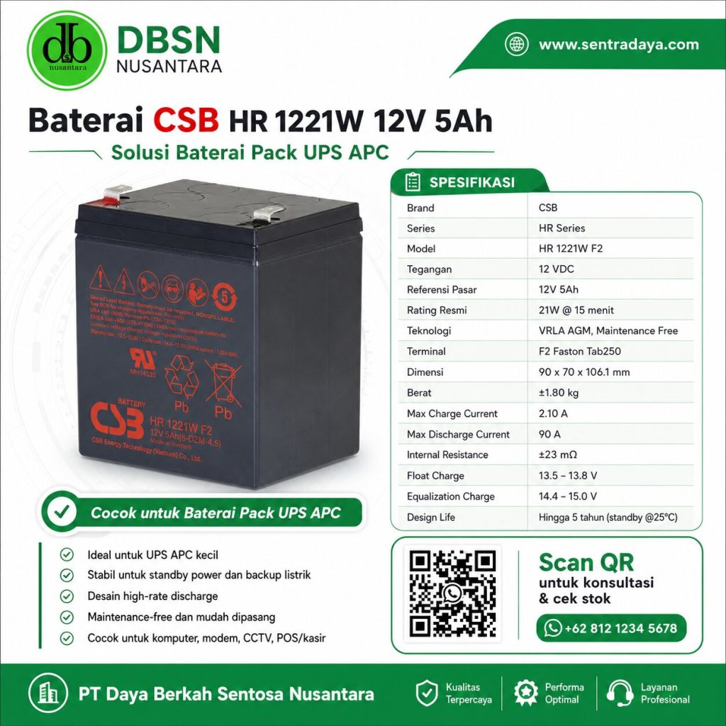 Baterai CSB HR 1221 W 12v 5 AH Cocok untuk UPS APC? d4b1a740 d8e9 4f1d bb2b 89f106a6663b